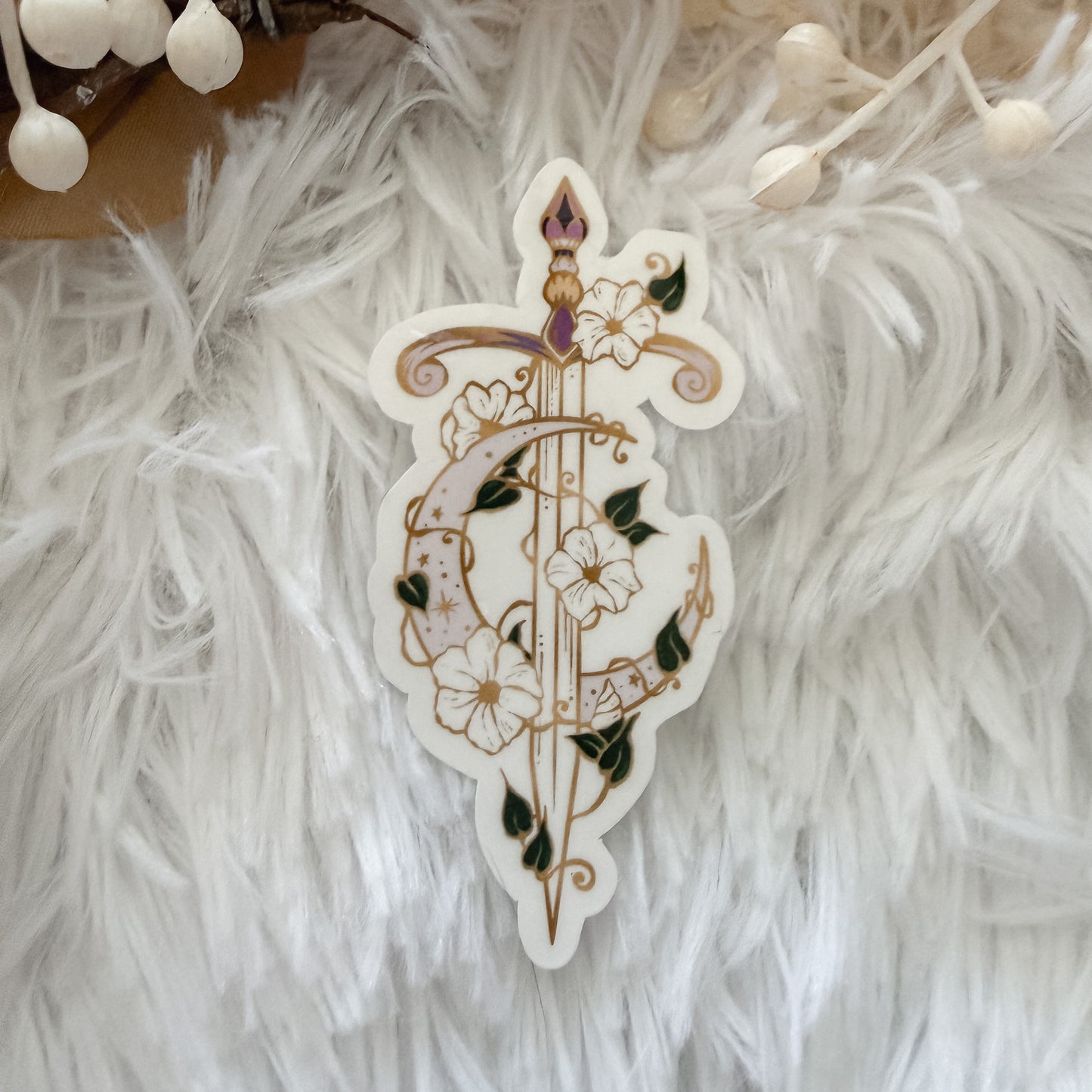 Celestial Moonflower Sword Sticker