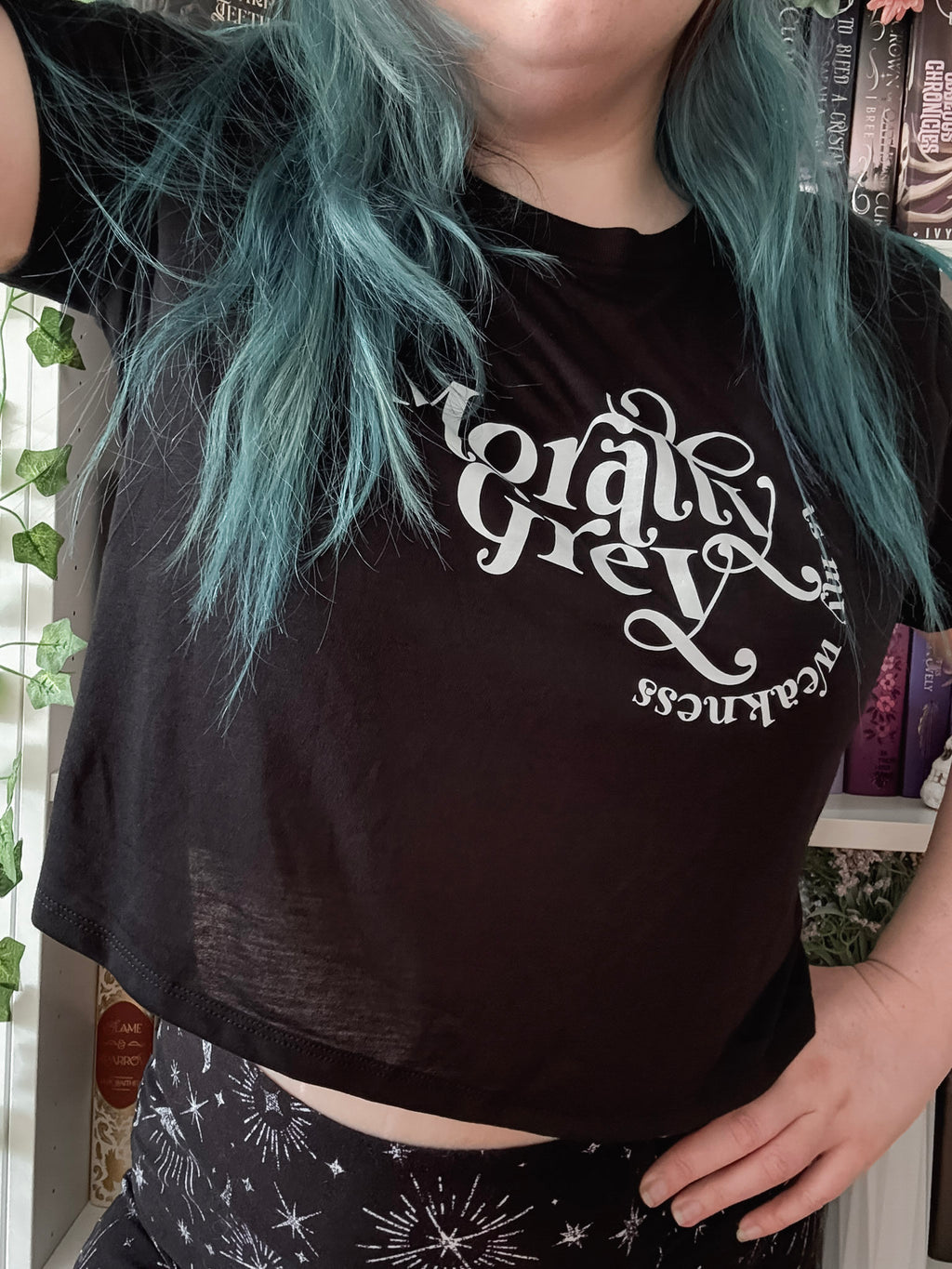 Morally Grey Is My Weakness Crop Top