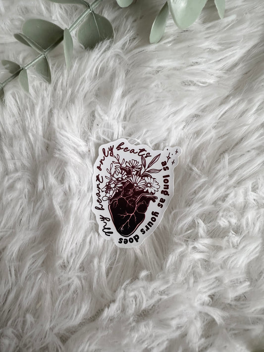 My Heart Only Beats Sticker | Fourth Wing