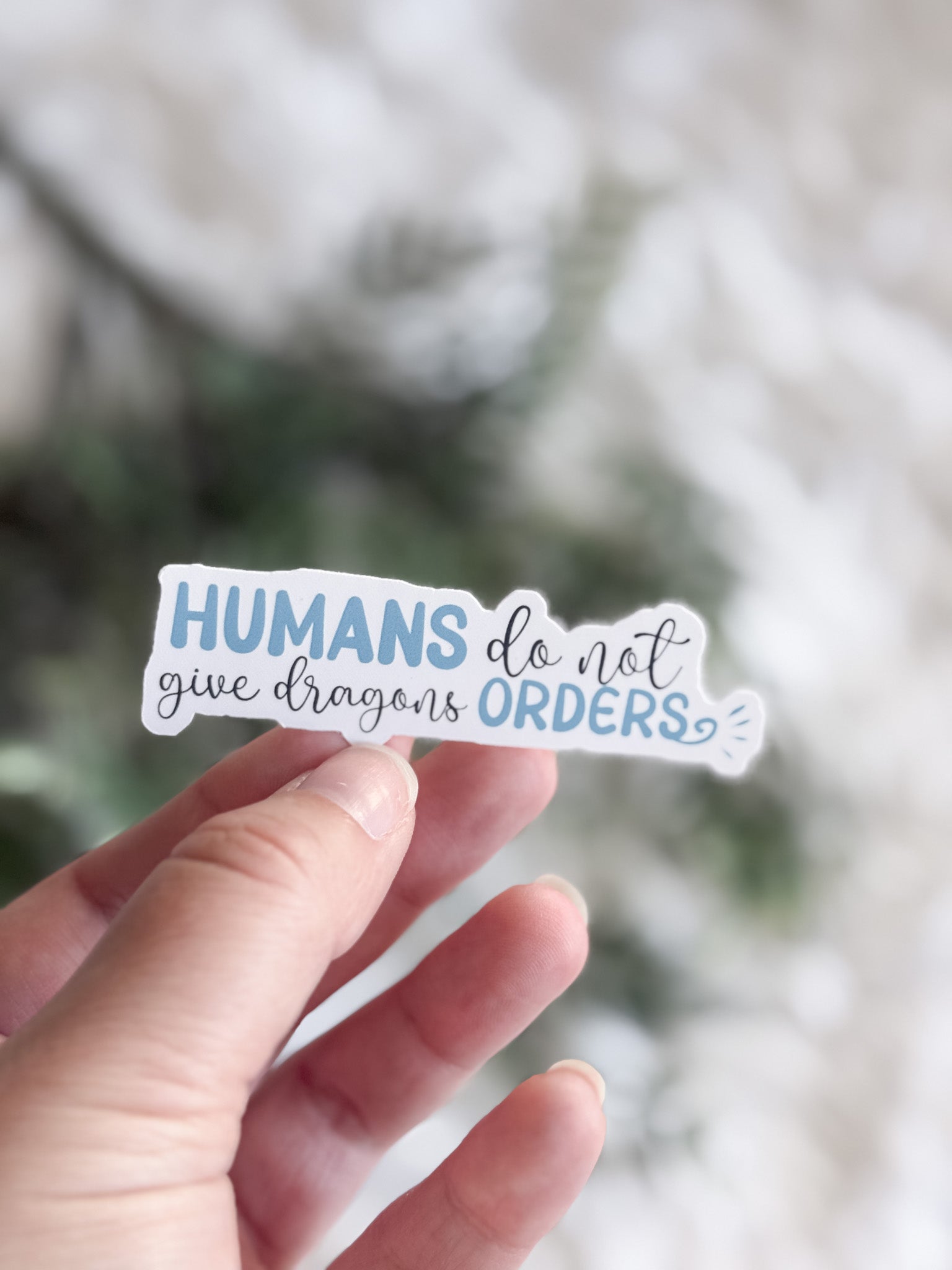 Humans Do Not Give Dragons Orders Sticker