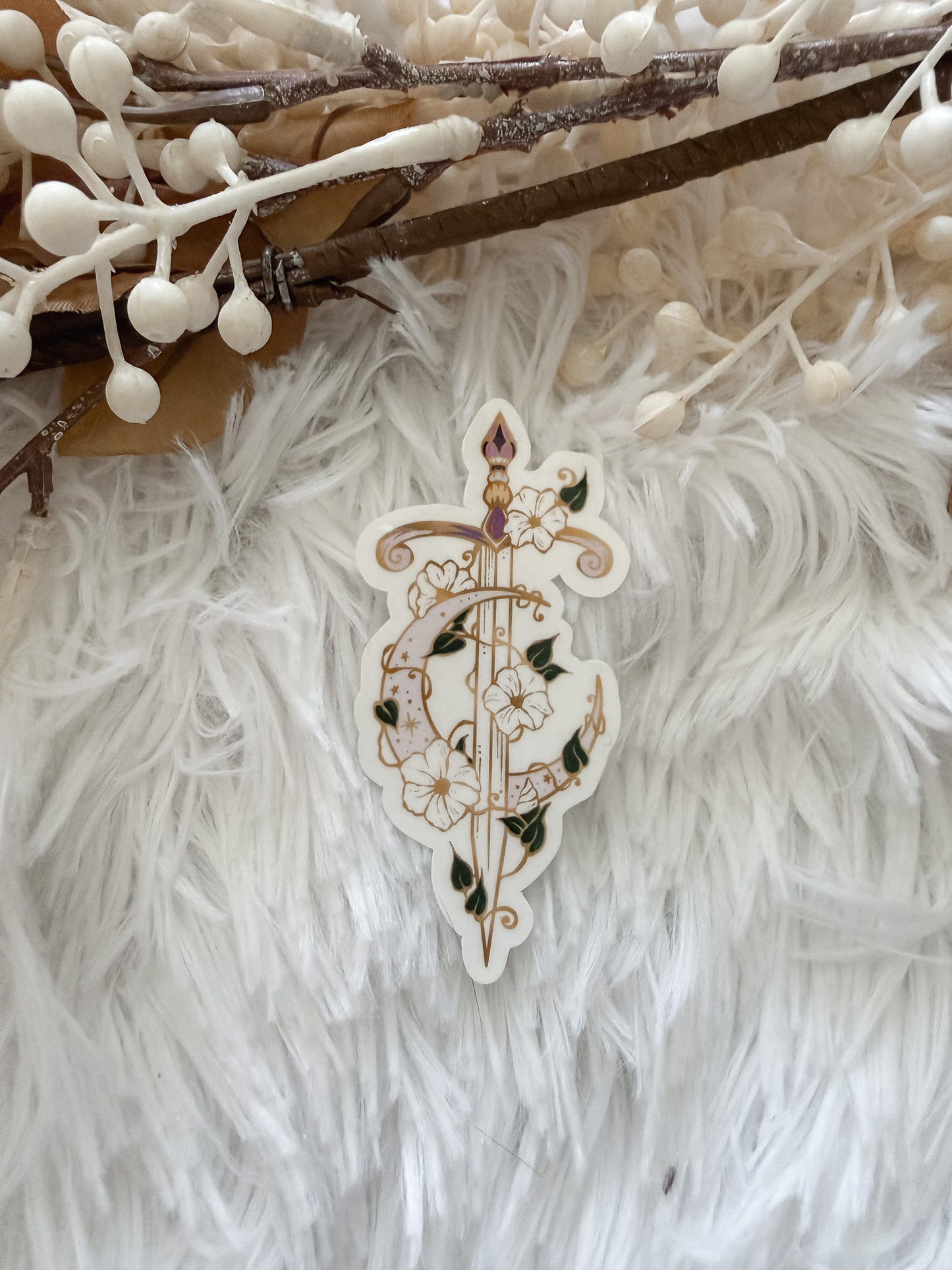 Celestial Moonflower Sword Sticker