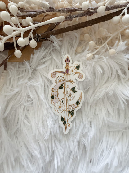 Celestial Moonflower Sword Sticker