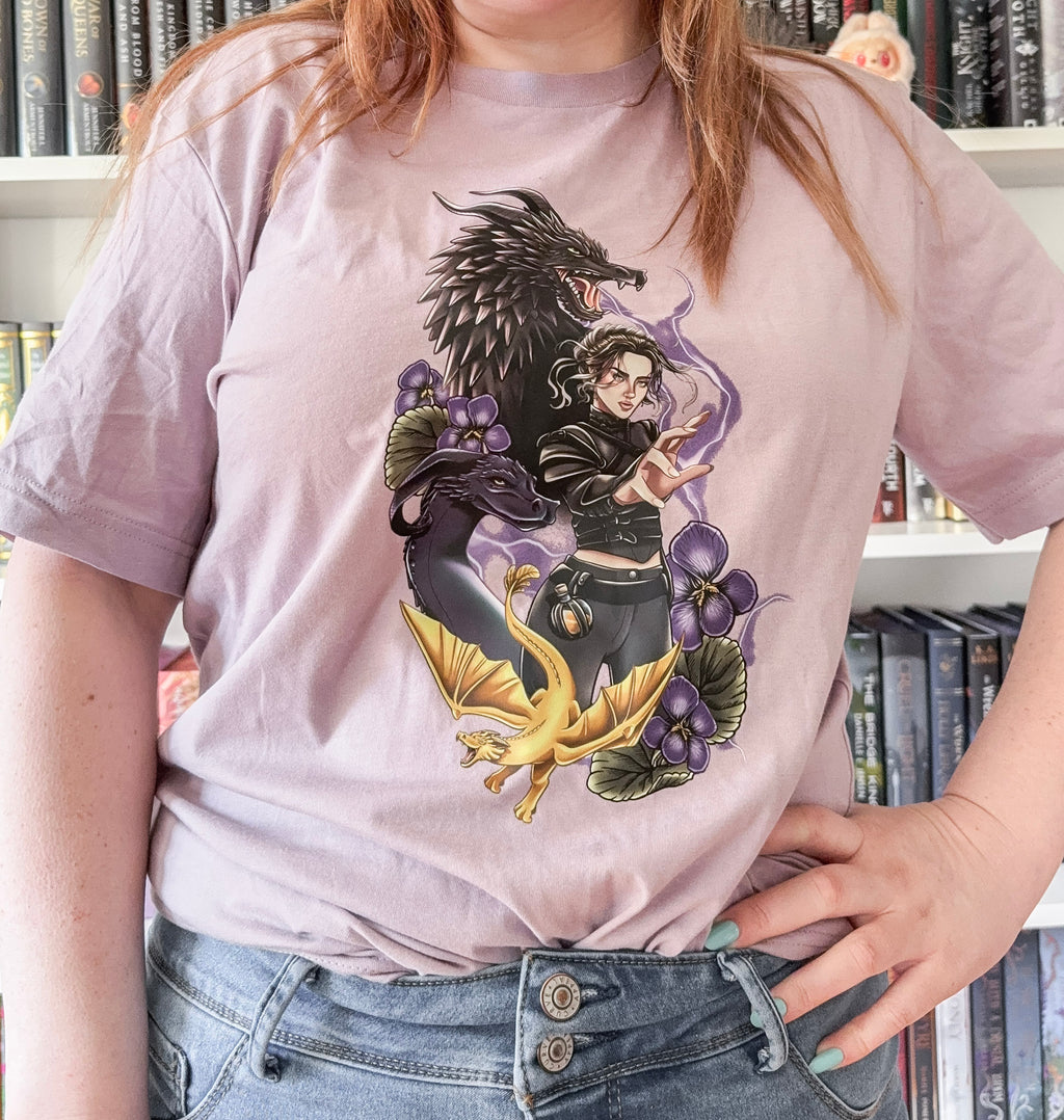 Fourth Wing Violet Sorrengail with Tairn and Andarna Tee