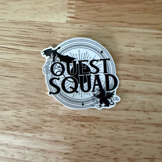 Quest Squad Sticker - White